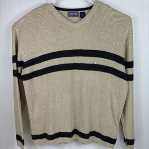 Vintage Structure‎ 90's Sweater Men's Size XL Tan With Grey Stripes NWT